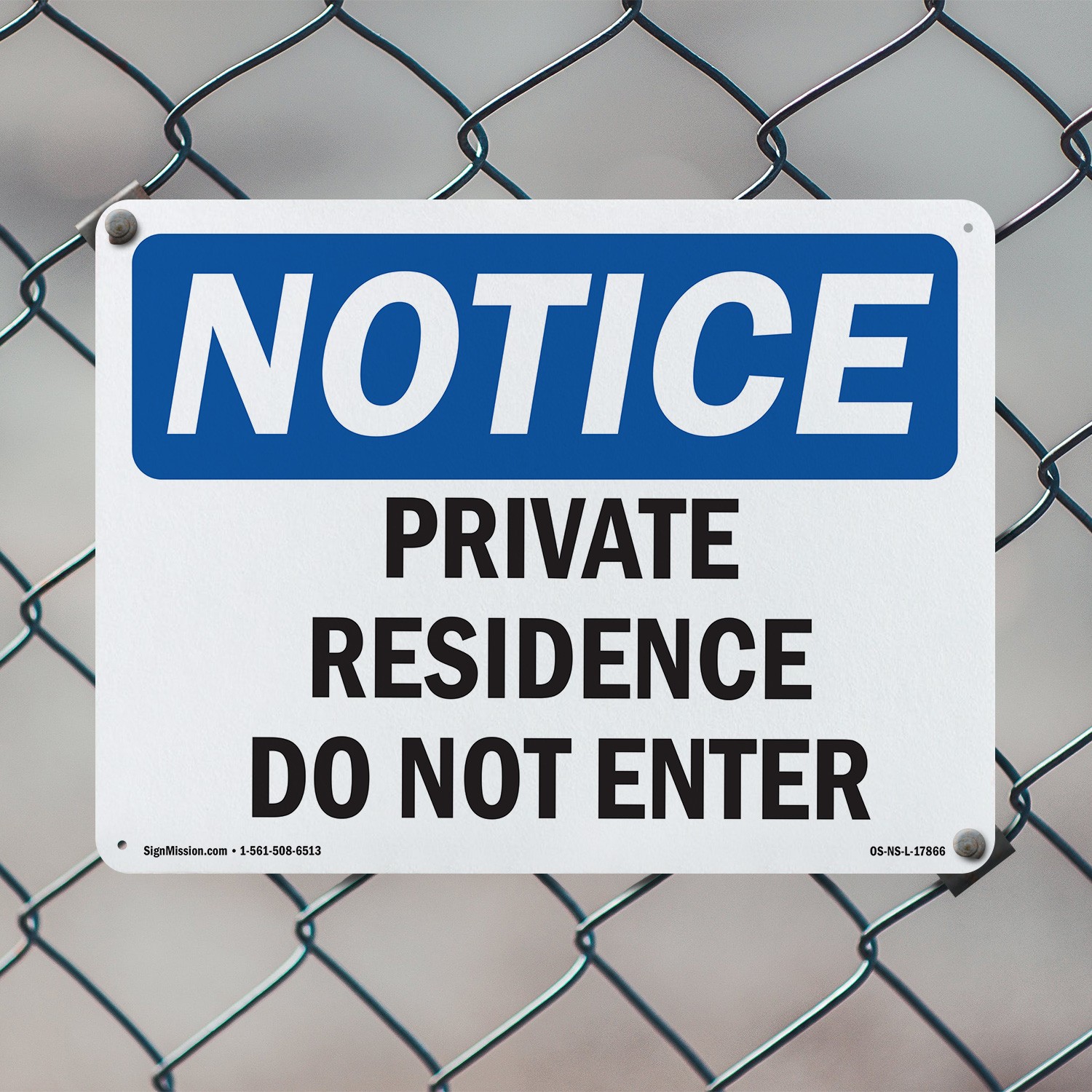 Private Residence Do Not Enter OSHA Notice Sign Metal,, Decal 5 or 10 Pack