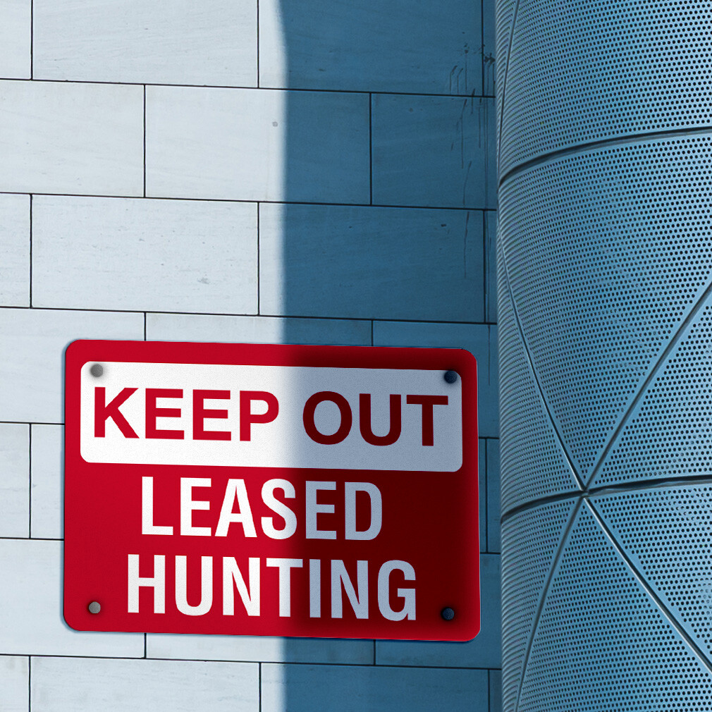 Horizontal Metal Sign Keep out Leased Hunting Hazard Red Restricted Access