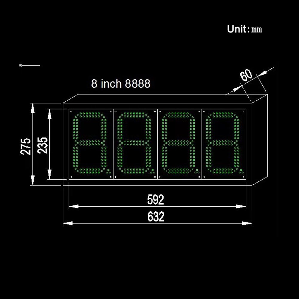 8″ LED Gas Station Electronic Fuel Price Sign Motel Price Sign 8888