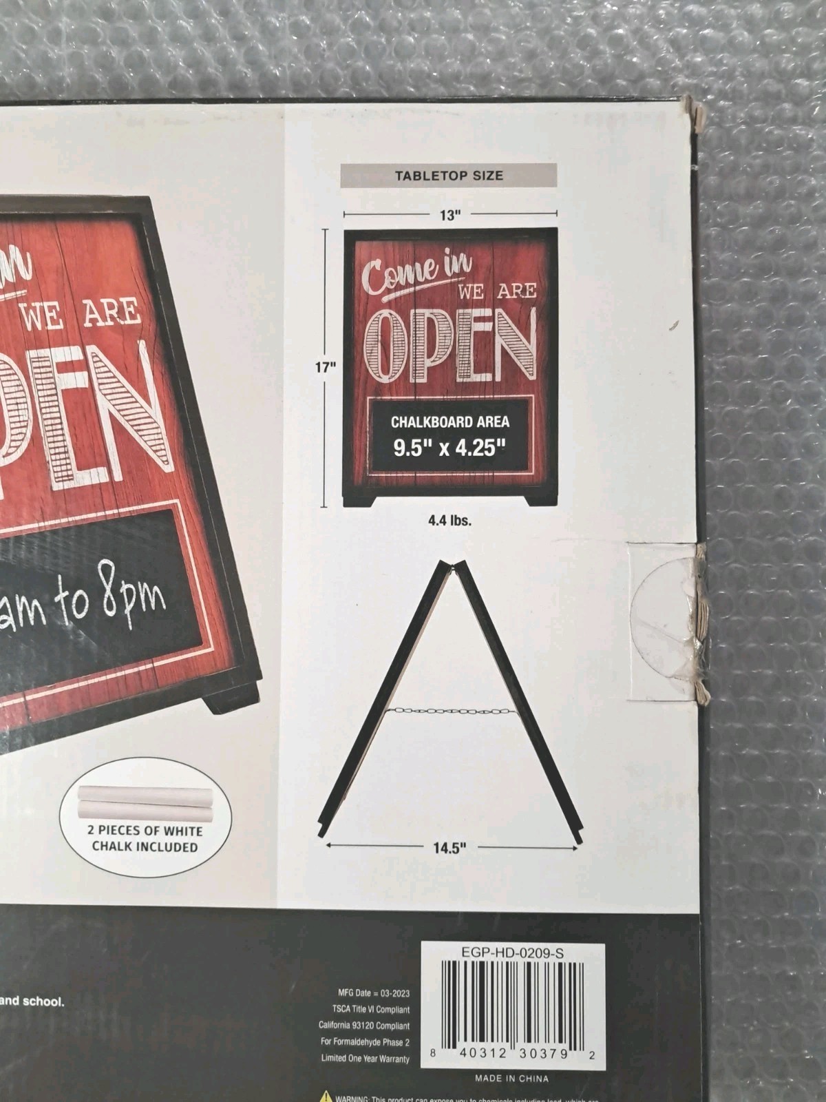 Double Sided A-Frame Open Closed Sign w Chalkboard Come In open Board NEW