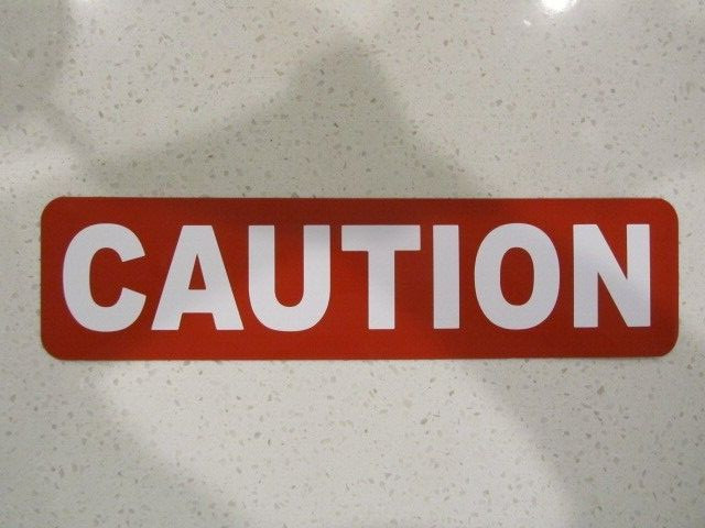 CAUTION Red with White Text Vehicle Magnetic Sign 3″x12″ for Car Truck Van SUV