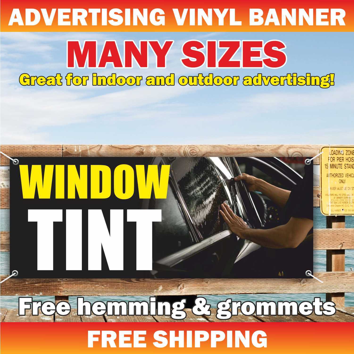 WINDOW TINT Advertising Banner Vinyl Mesh Sign AUTOMOTIVE CAR AUTO HOME VEHICLES