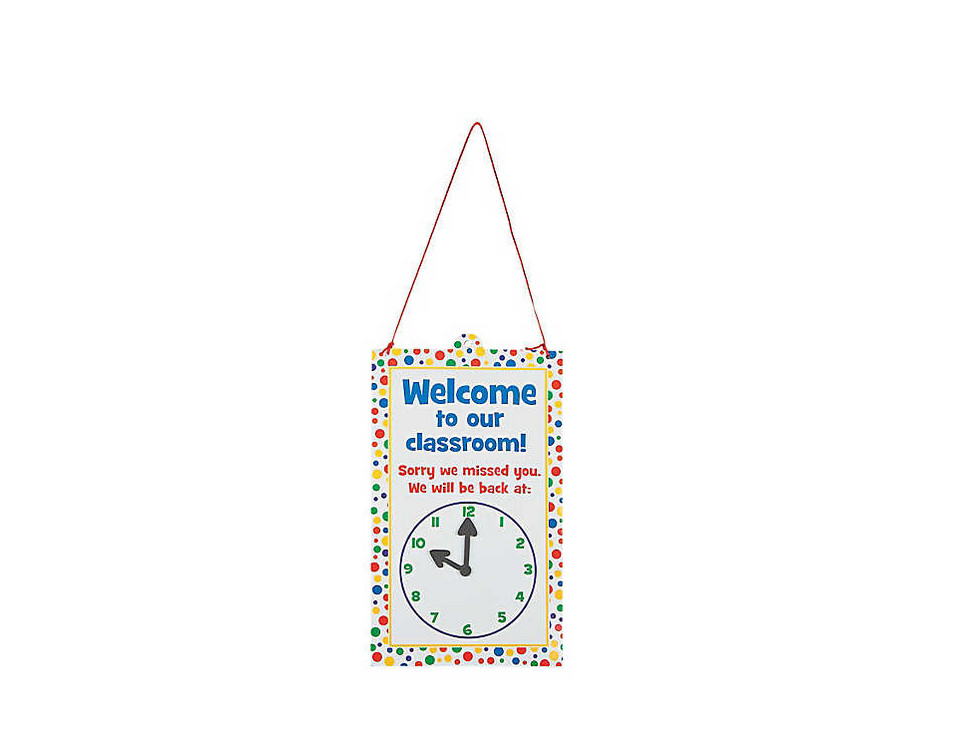 NEW Magnetic Classroom Door Sign will be back w/ clock 14.75×8.5 in teacher aid