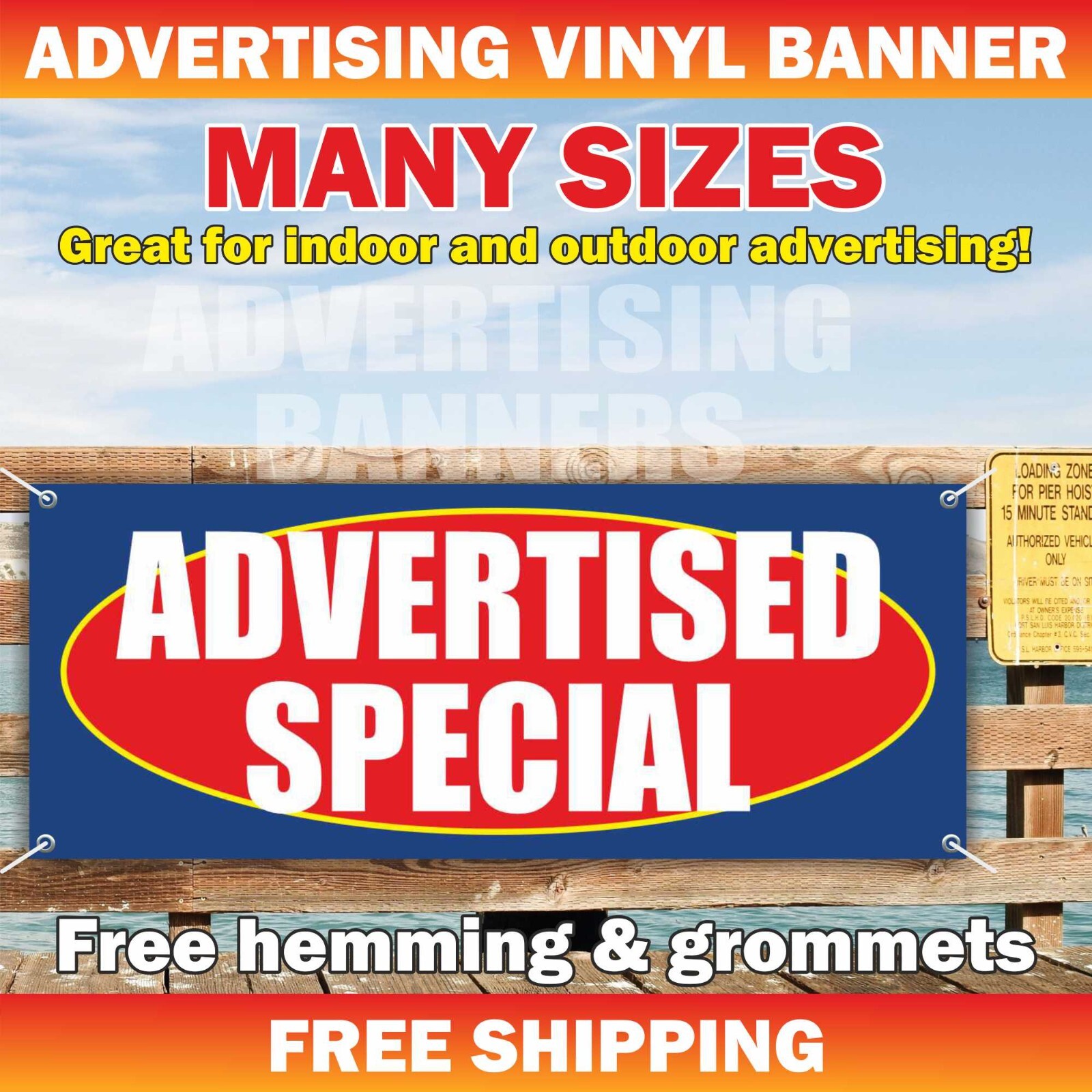 ADVERTISED SPECIAL Advertising Banner Vinyl Mesh Sign sale big save discount