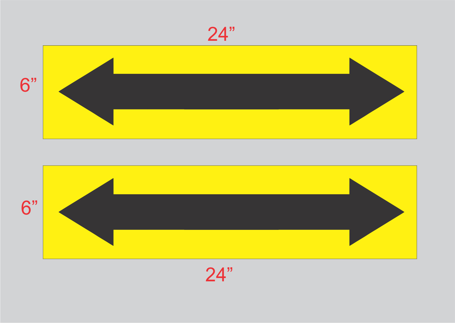 Black on Yellow DOUBLE END ARROW 6″x24″ REAL ESTATE RIDER SIGNS BOGO Doubl Sided