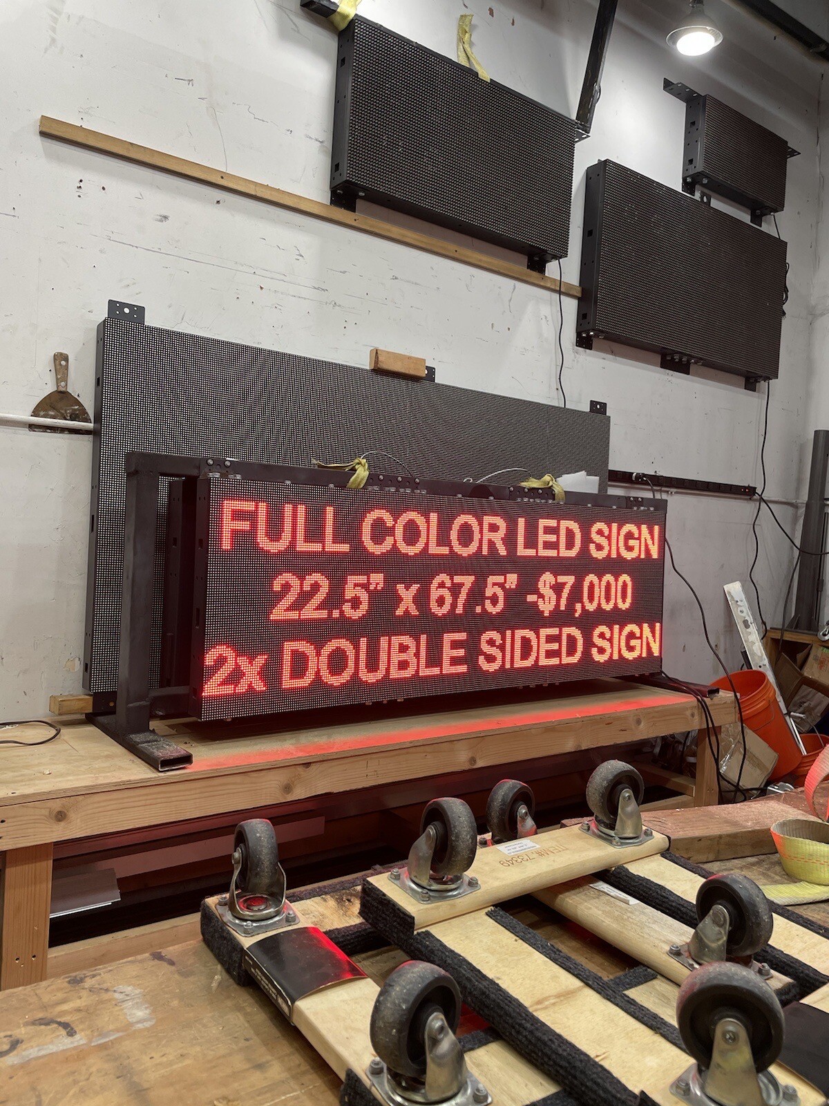 2x LED Sign Outdoor Indoor Programmable Digital Message Board P6 – 22.5” x 67.5”