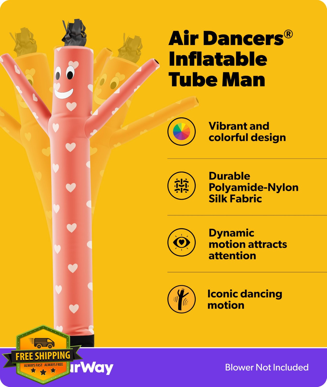 LookOurWay Pink 7ft Attachment Air Dancer