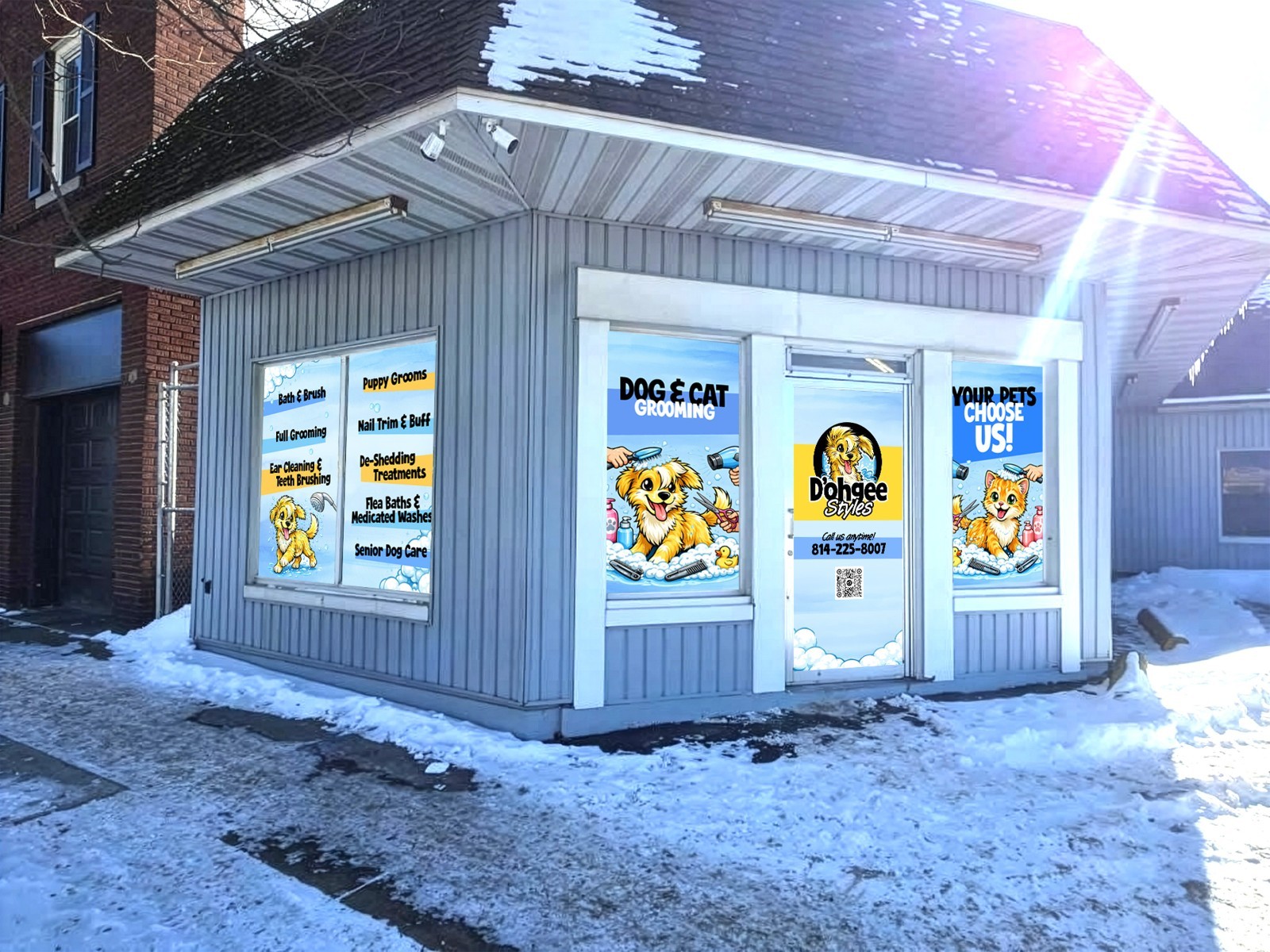 QUOTE: Custom Window Decals for Dog Groomers / Perforated One Way Vision