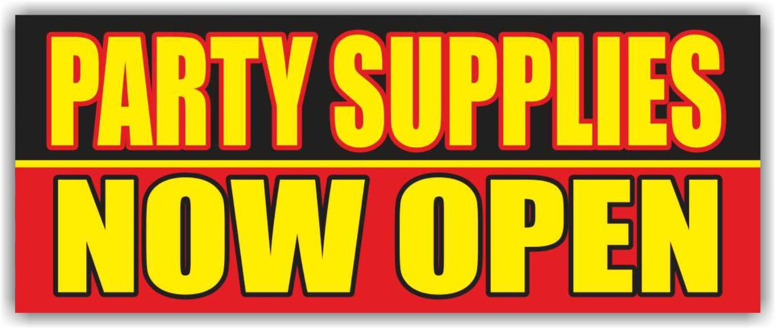 PARTY SUPPLIES Now Open Advertising Banner Vinyl Sign Plate Balloon Cake Toppers