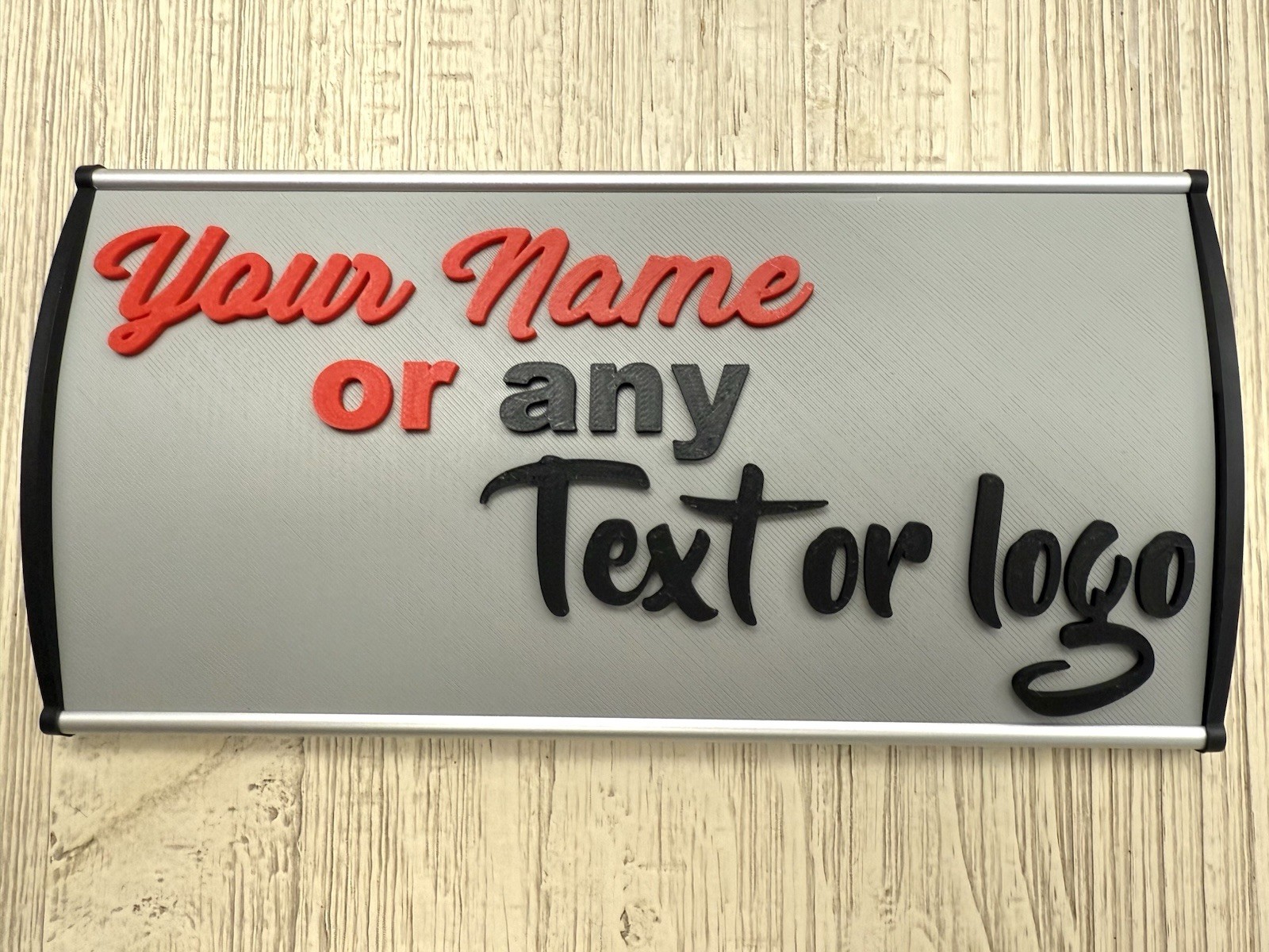 Custom, Personalized Door Sign – Name Plate, 8 in x 4 in, any colors, aluminum.
