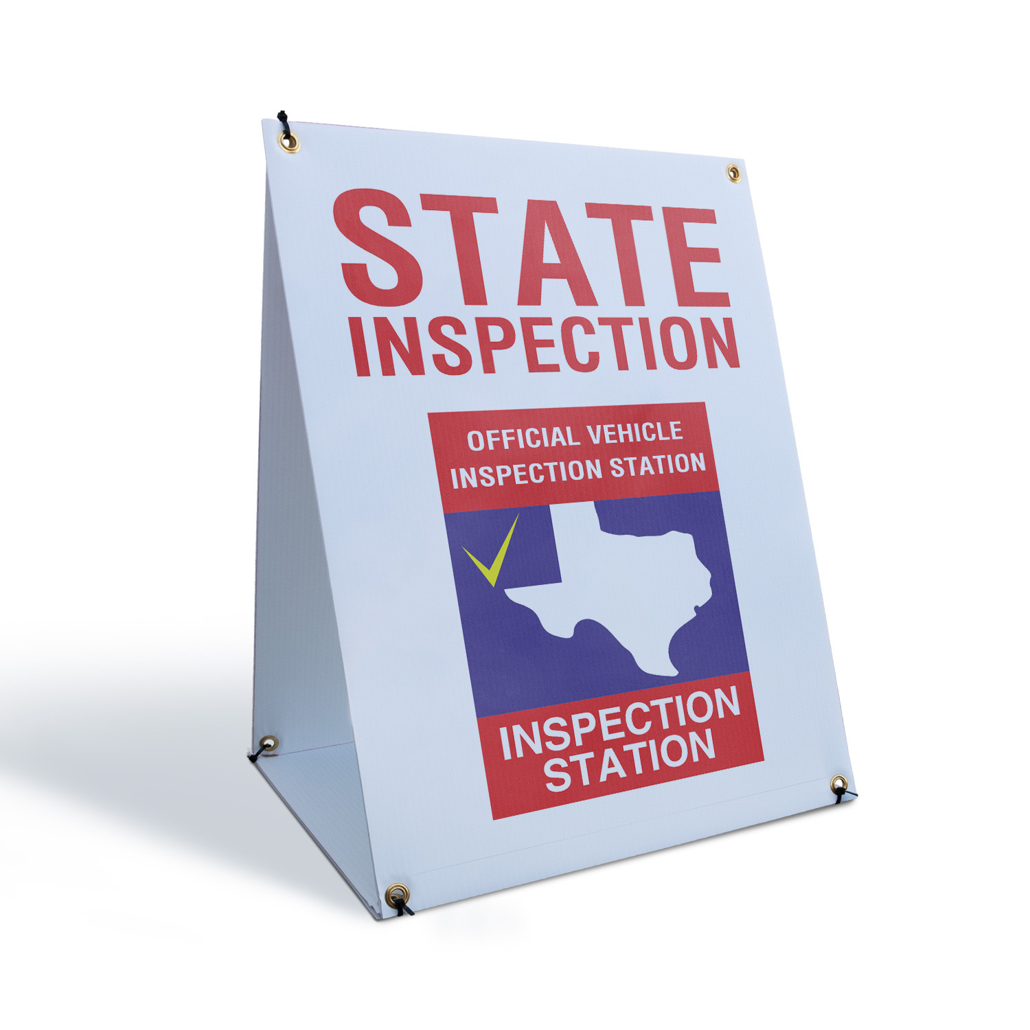 Texas State Inspection A-Frame Sidewalk Sign Auto Services Reliable Check Now