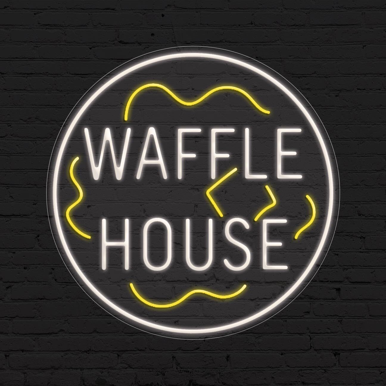 Waffle House Sign for Retail Displays | LED Flex Neon | 18″W x 18″H x 1″D