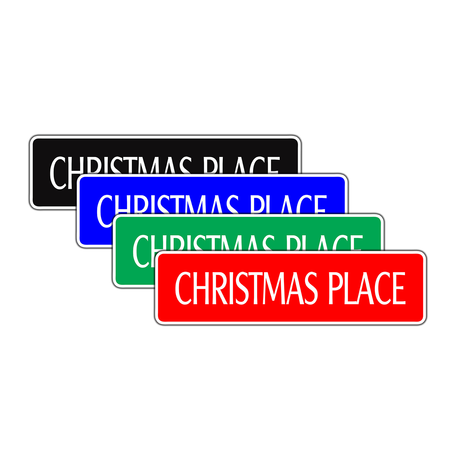 Christmas Place Street Sign Happy Christmas Seasons Shop Home Bars Aluminum Sign