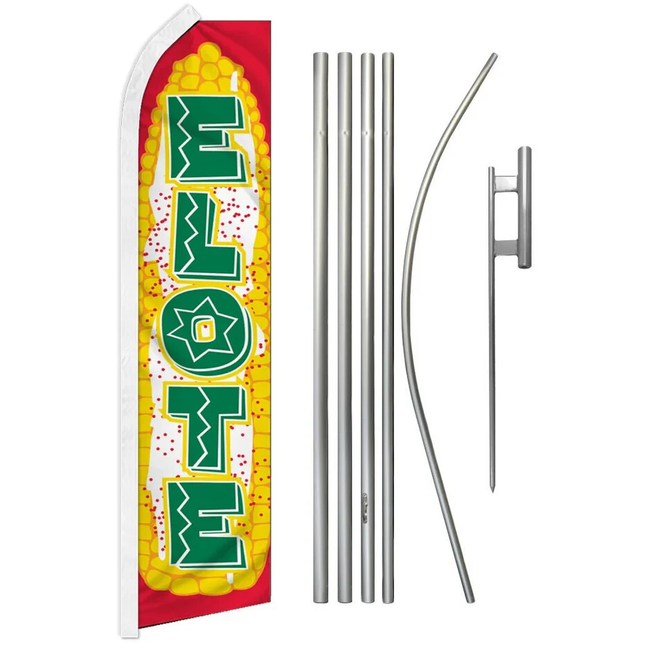 Elote (Corn) Swooper Advertising Flag & Pole Kit