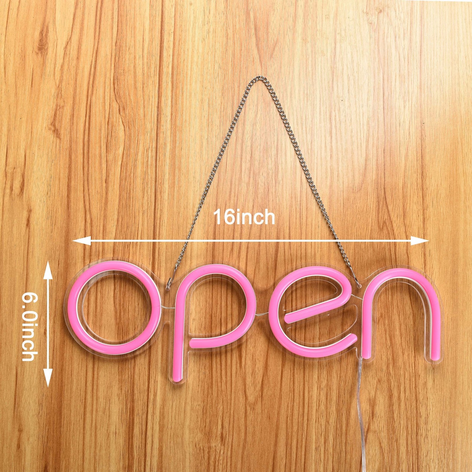 LED Open Sign,16×6 inch Open Signs for Business with Open Close Sign(Pink) Pink