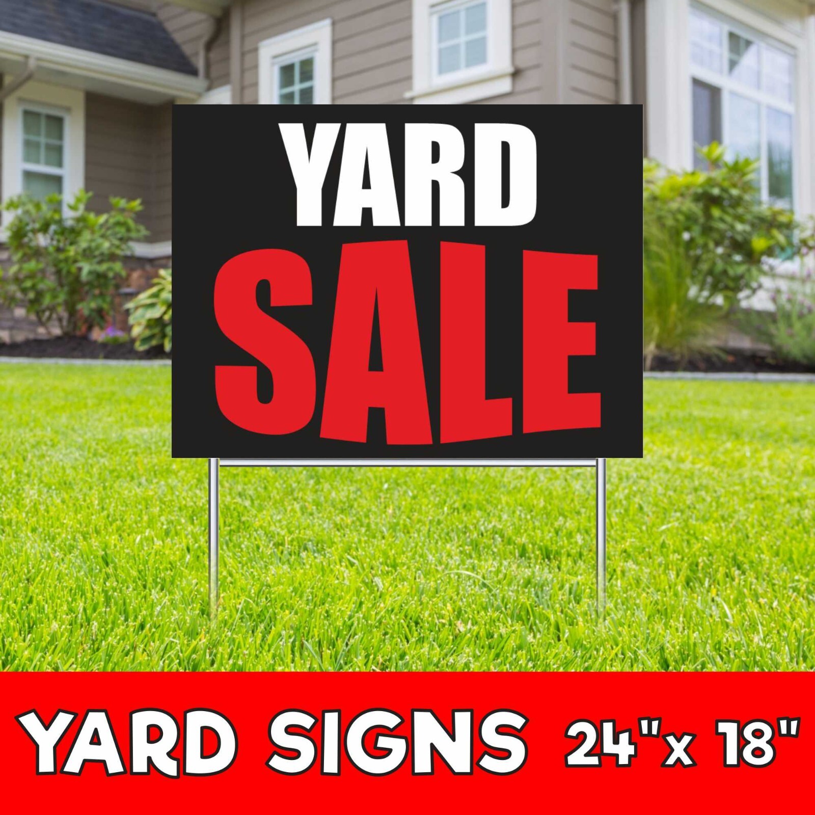 YARD SALE Yard Sign Corrugate Plastic with H-Stakes garage flea market, Rummage