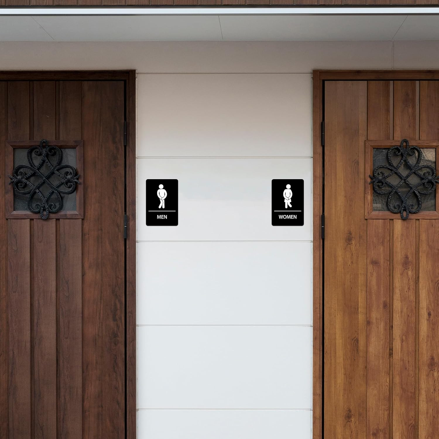 2 PCS Men and Women Restroom Signs for Home and Business, Self-Adhesive Waterpro