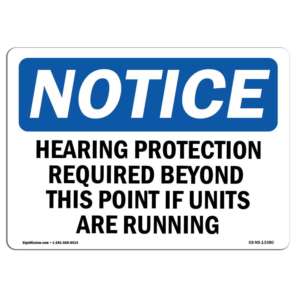 Hearing Protection Required Beyond This OSHA Notice Sign Metal Plastic Decal
