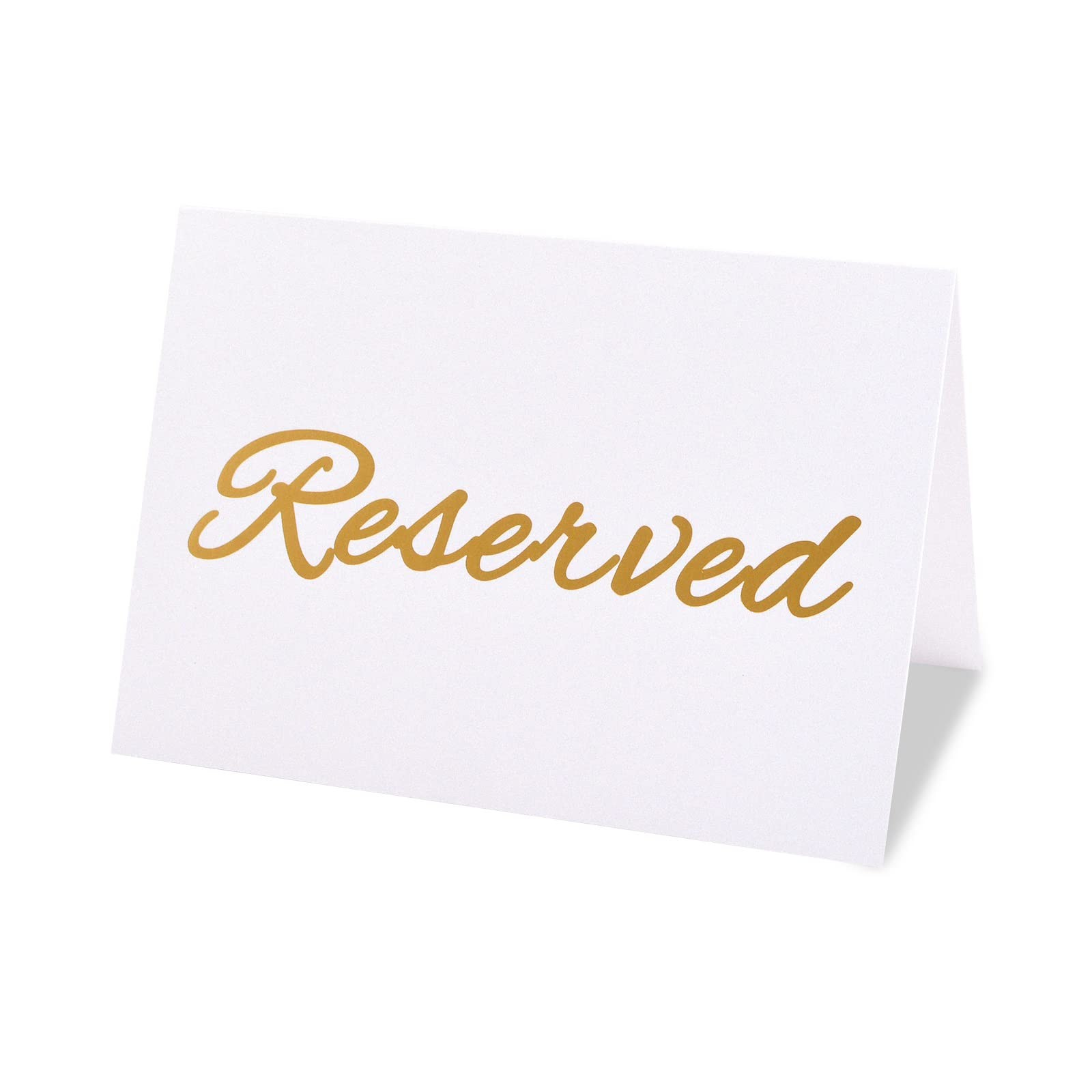 25 PCS Gold Wedding Reserved Table Signs Double Sided Paper Tent Card