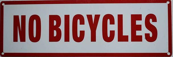 NO BICYCLE SIGN WHITE Size 4 Inch x 12 Inch Sign Thickness 0.4MM …REF24-1027