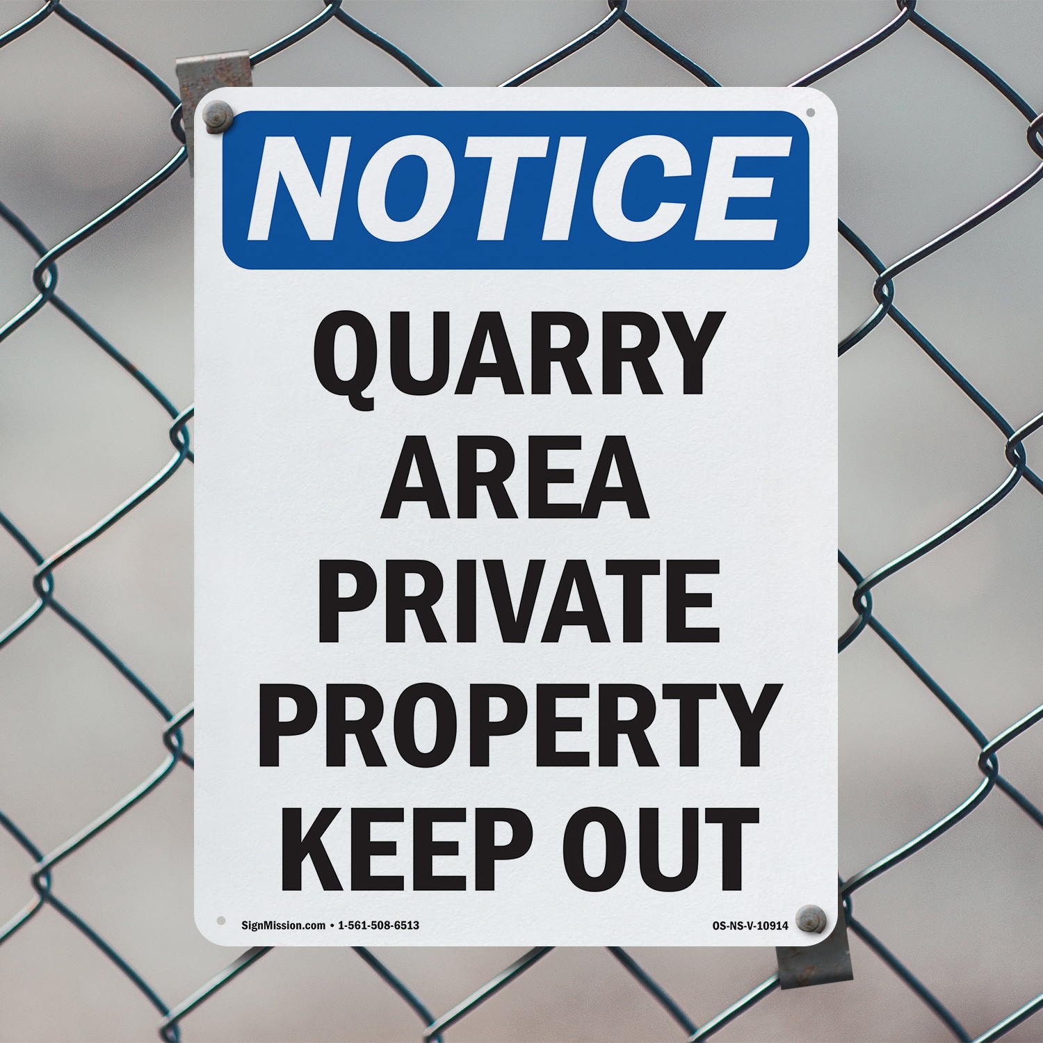 Danger Quarry Area Private Property OSHA Notice Sign Or Decal – 5 or 10 Pack