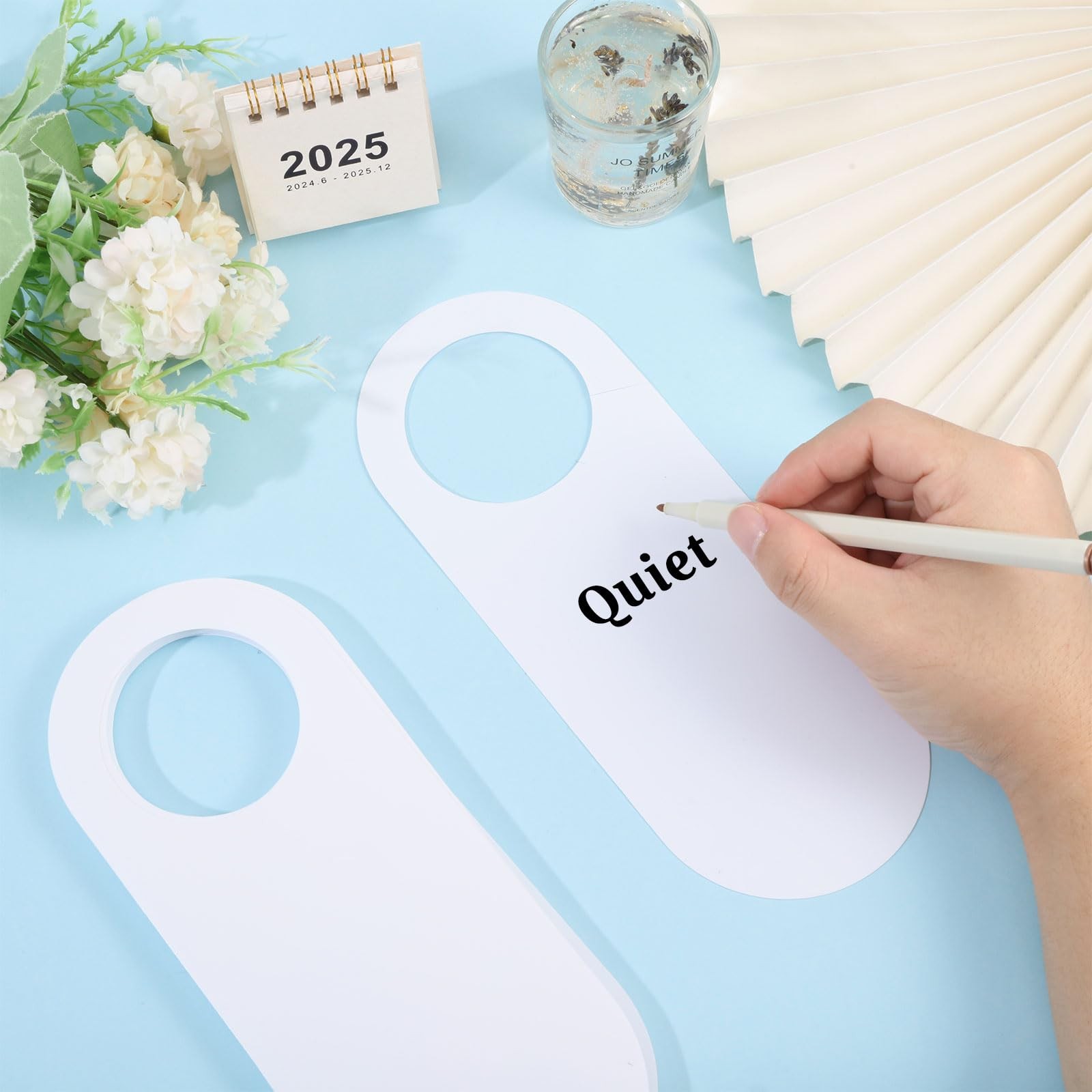 30PCS 9.06×3.54 Inch Blank Door Hangers, DIY Plastic Tags, Do Not Disturb