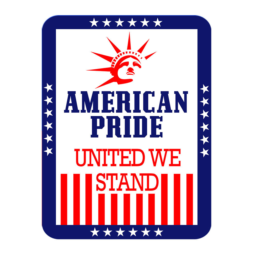 Portrait Round Plus American Pride: United We Stand Door or Wall Sign