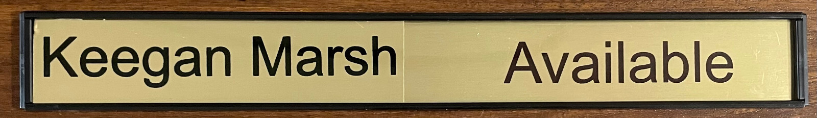 Office Door Sign Gloss Black – Sliding In/Out 300mm x 38mm