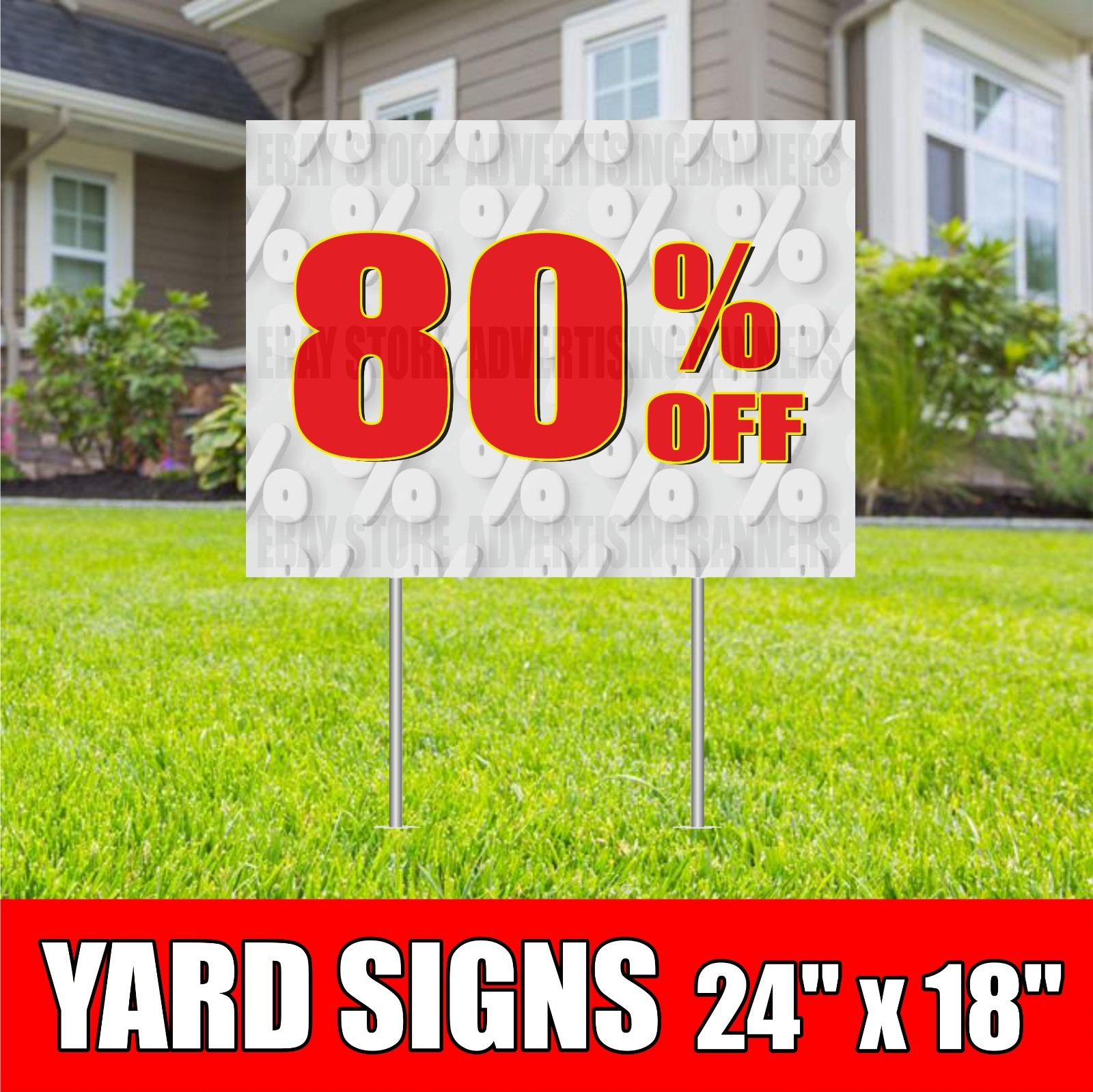 80% OFF Yard Sign with H-Stakes Lawn Sign Clearance Sale Big Discount Holiday