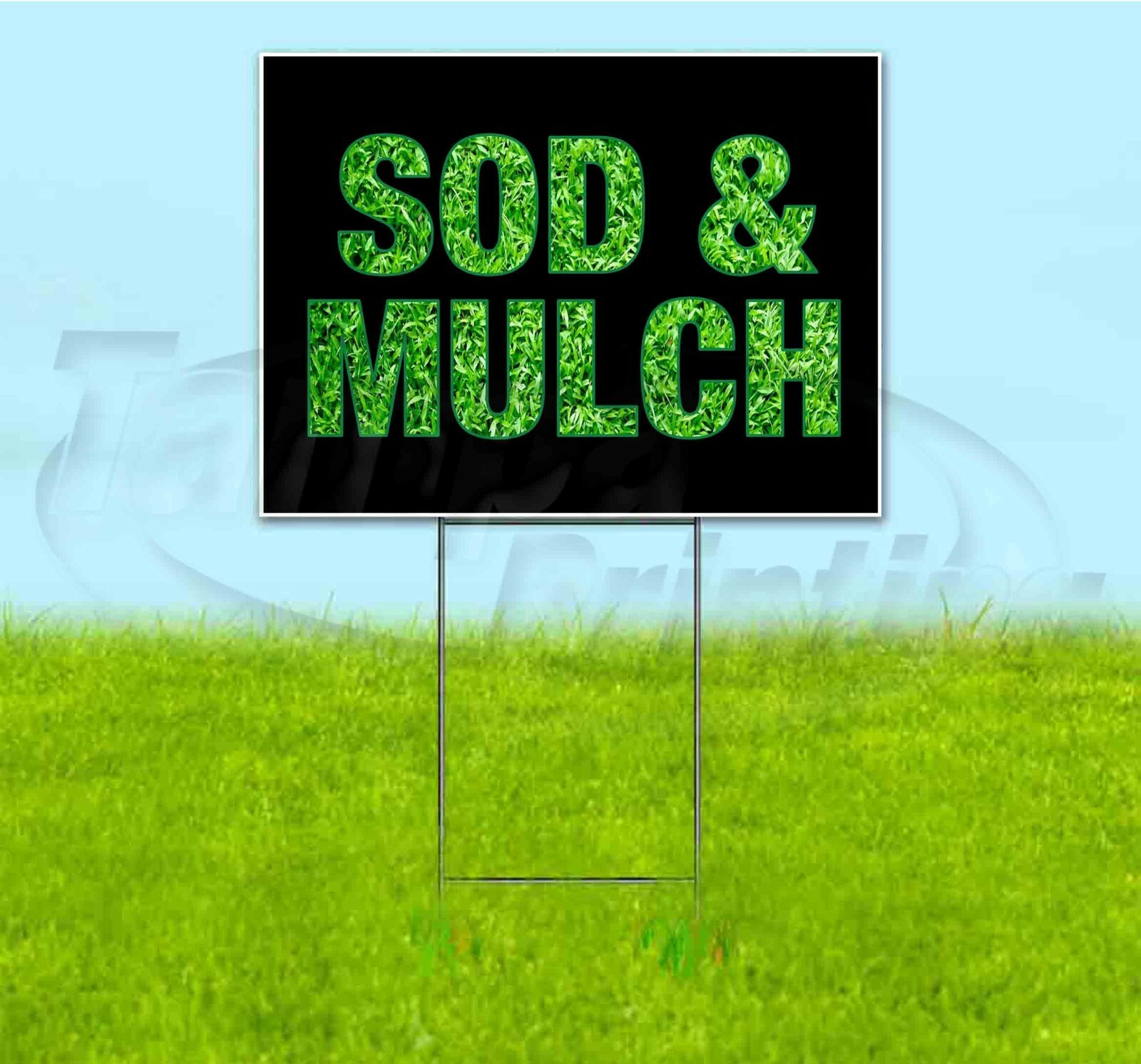 SOD & MULCH 18×24 Yard Sign WITH STAKE Corrugated Bandit BUSINESS LANDSCAPING