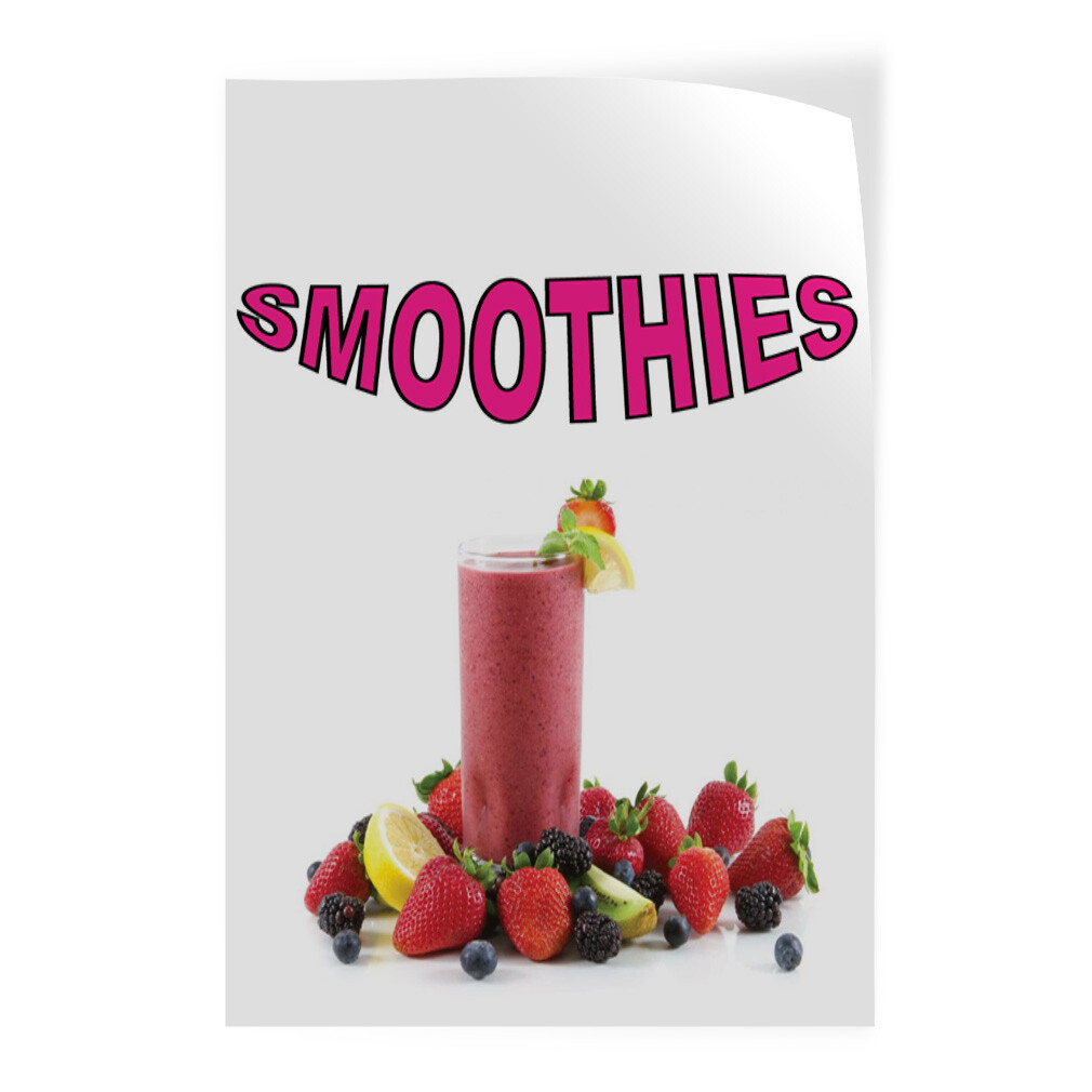 Door Decals Vertical Vinyl Stickers Multiple Sizes Smoothies with Background