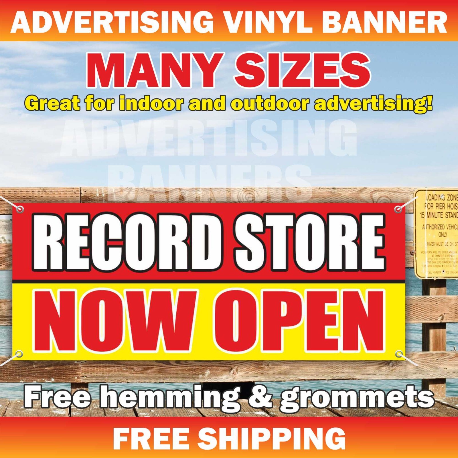 RECORD STORE NOW OPEN Advertising Banner Vinyl Mesh Sign Many Sizes Music Store