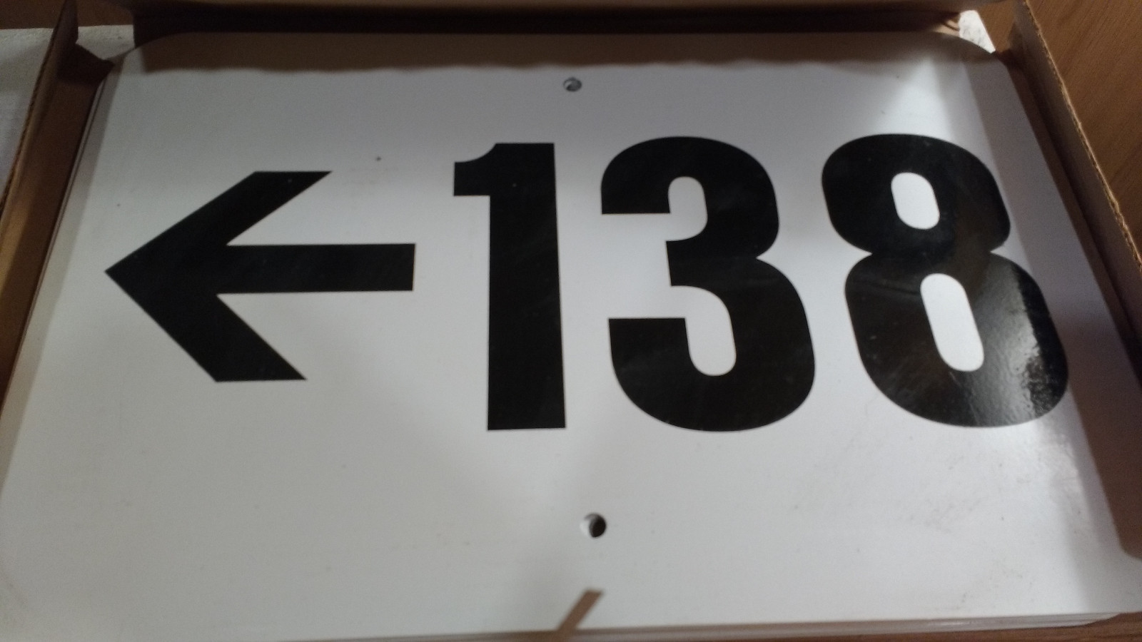 18×12″ Steel Number Signs with Arrows, #138-149 Available