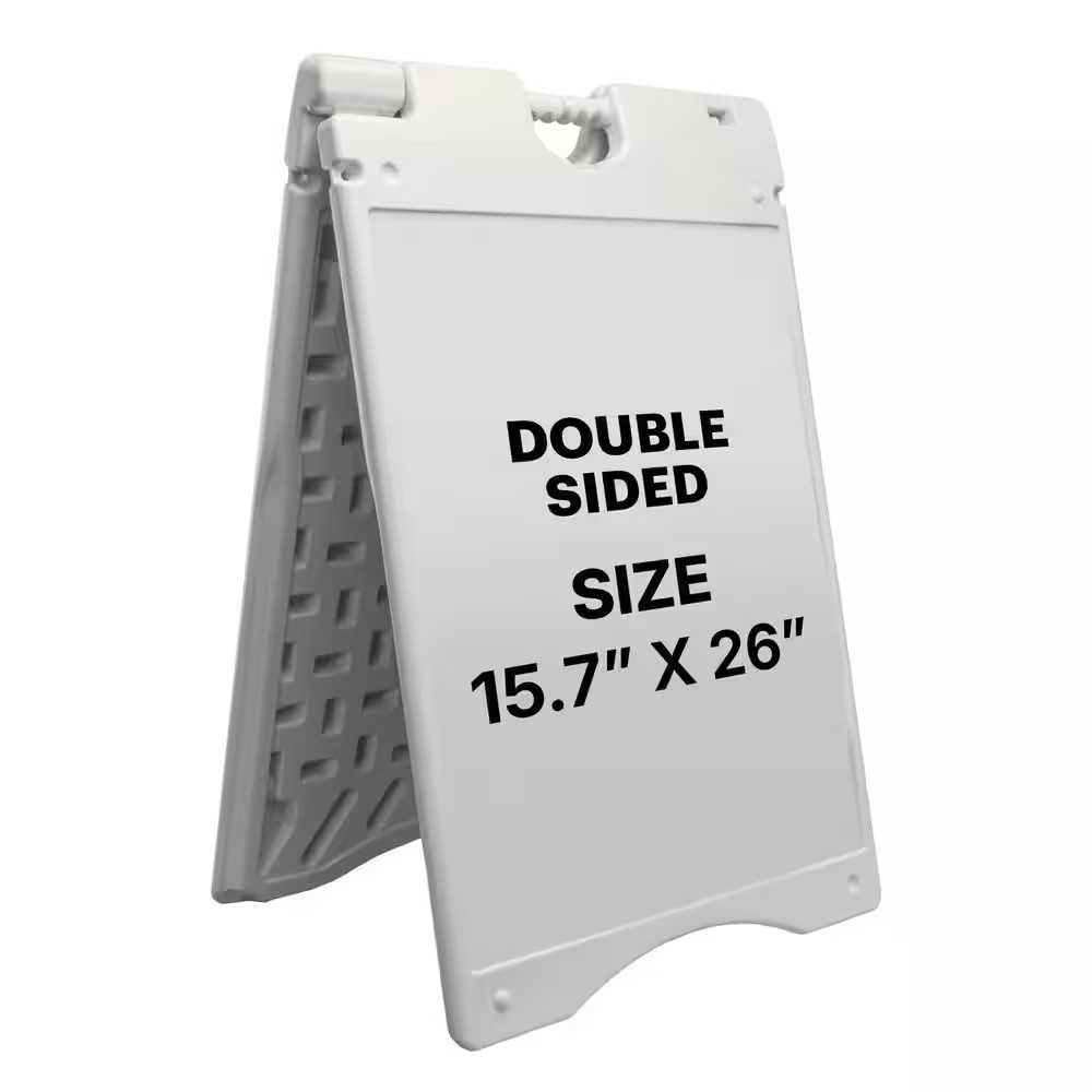 Sandwich Board, a Frame Sign Holder 15.7X26 In., Dual Display Outdoor Sign, Whit