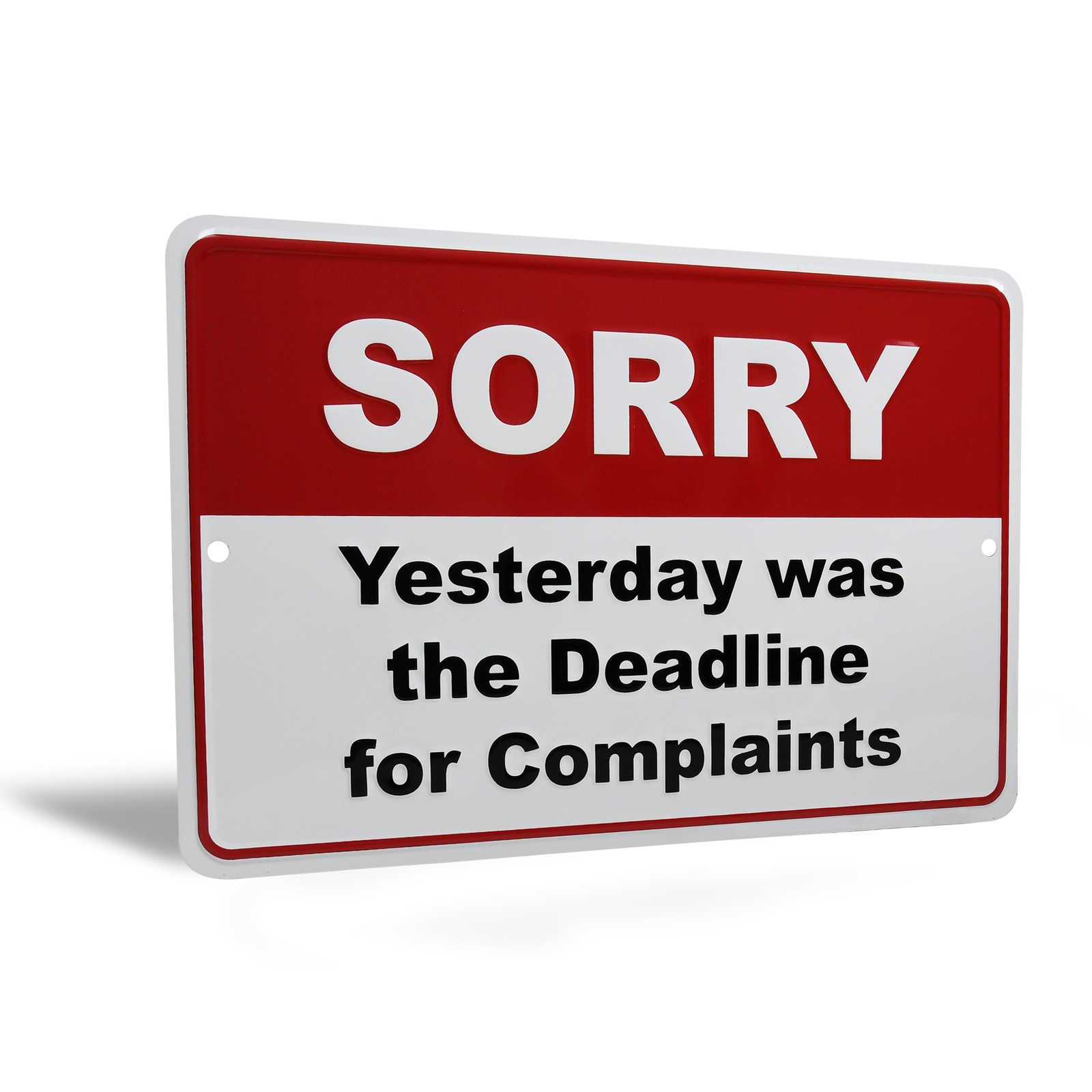 Metal Complaints Deadline Funny Sign Cubicle Wall Decor Office Desk Accessories