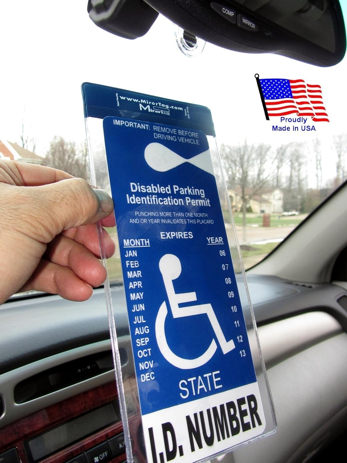 Magnetic Handicap Parking Placard Holder for Easy Vehicle Transfer & Display