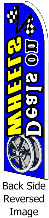 DEALS ON WHEELS KING SIZE FLUTTER FLAG Feather Swooper Banner Advertising Sign