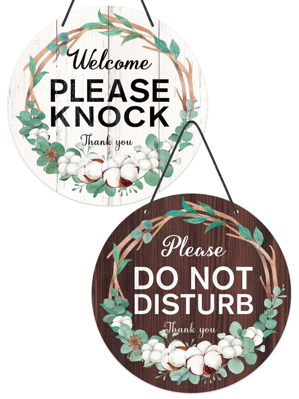 Office Sign Round PVC Door Hanger 9 Inch In Session Do Not Disturb Welcome