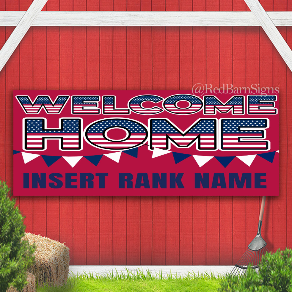 Military Welcome Home Indoor Outdoor Banner Sign with grommets