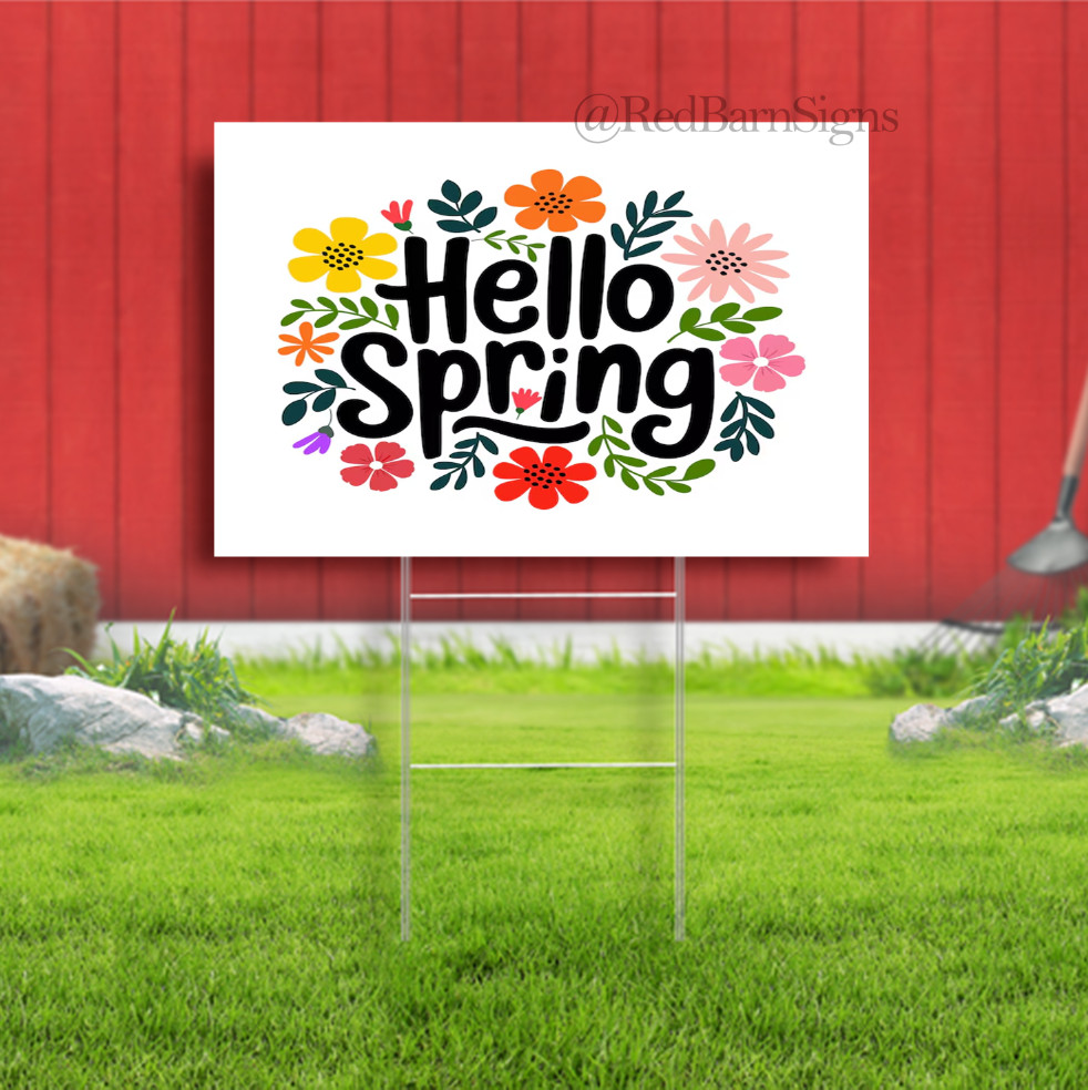 Happy Spring Decor Sign Indoor Outdoor Yard Sign