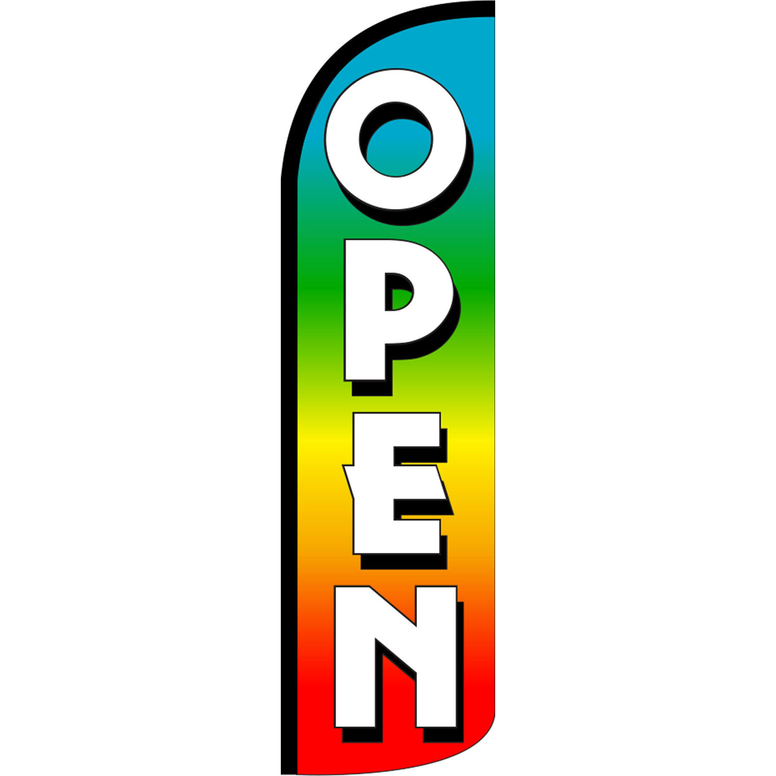 Open Rainbow 3 ft X 11 1/2 ft Windless Swooper Flag (Flag Only)