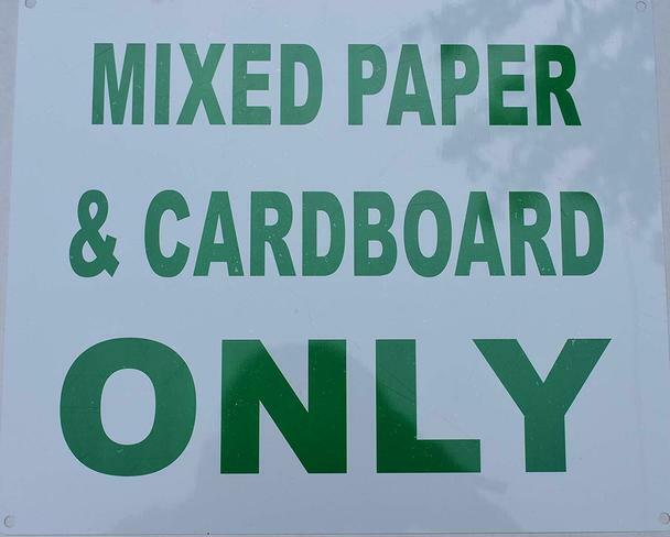 Mixed Cardboard and Paper only Sign (Aluminium, 10×12)–REF24-1027