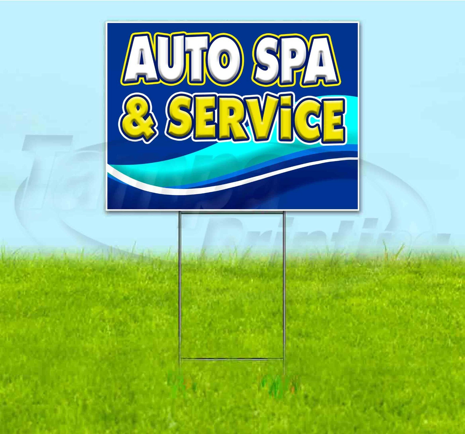 AUTO SPA & SERVICE 18×24 Yard Sign WITH STAKE Corrugated Bandit USA CAR WASH