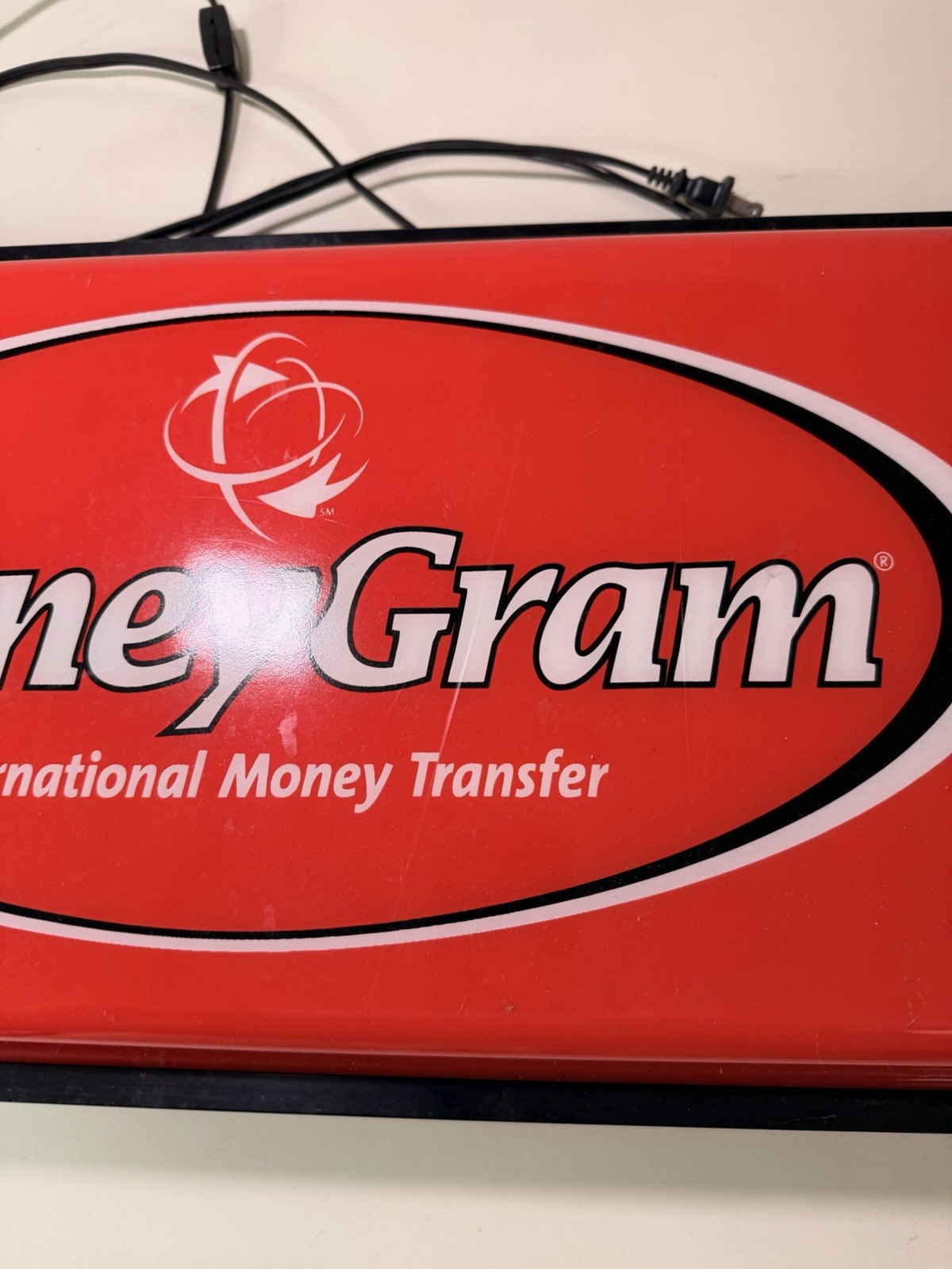 MoneyGram Illuminated Sign Transaction 2 Sided Hanging Man Cave