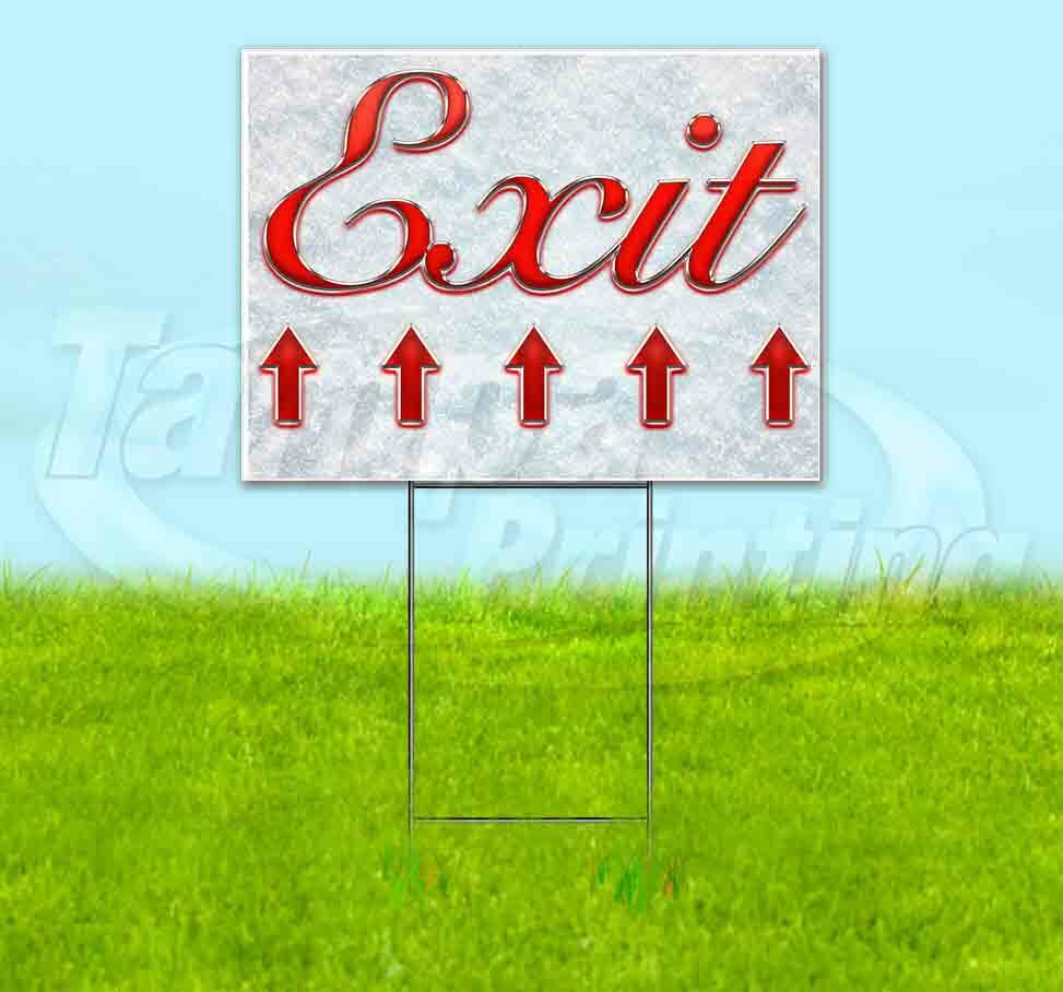 EXIT UP ARROW Yard Sign Corrugated Plastic Bandit Lawn Decorations USA