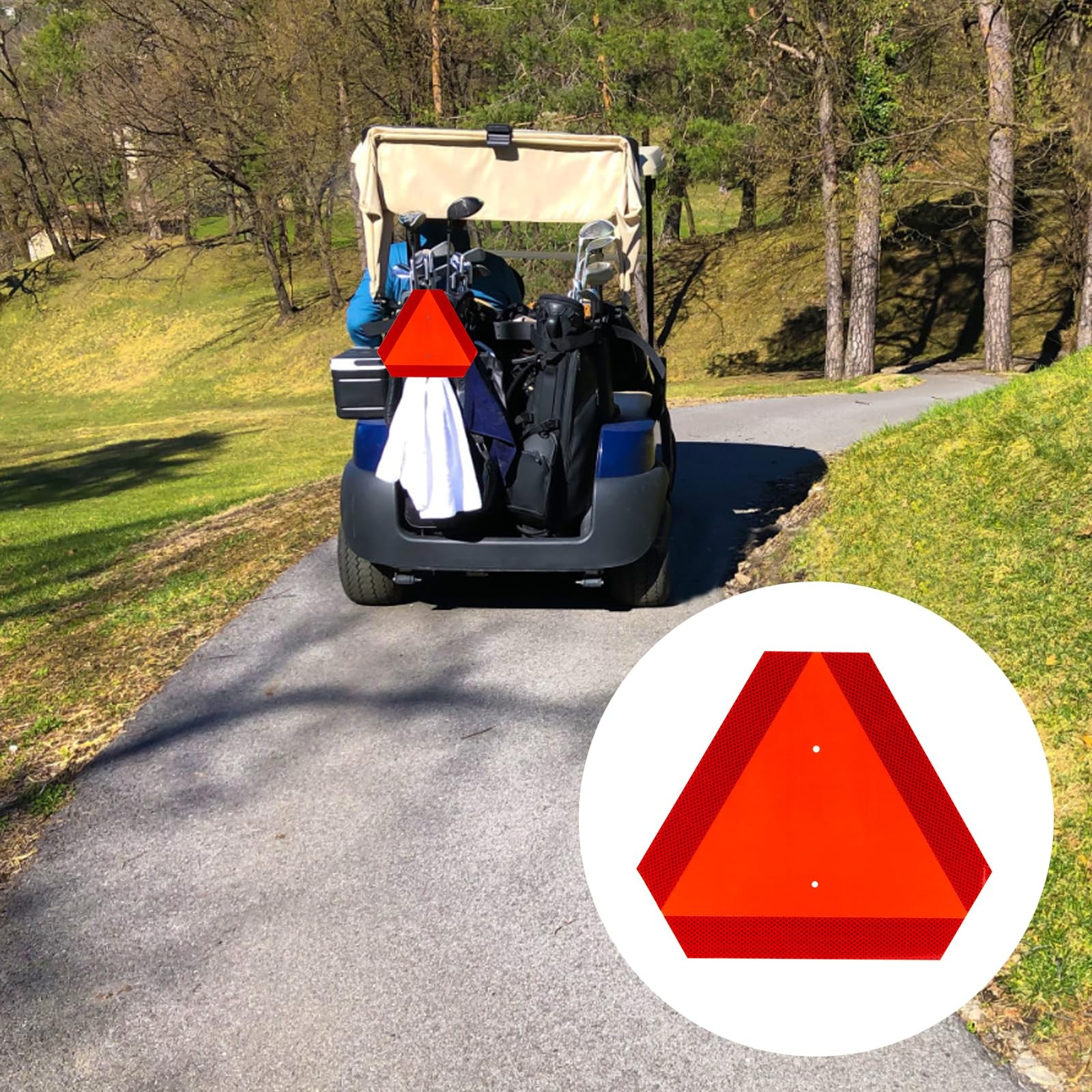 Kcgani 2 Sets Aluminum Slow Moving Vehicle Triangle Sign, Warning Triangles w…