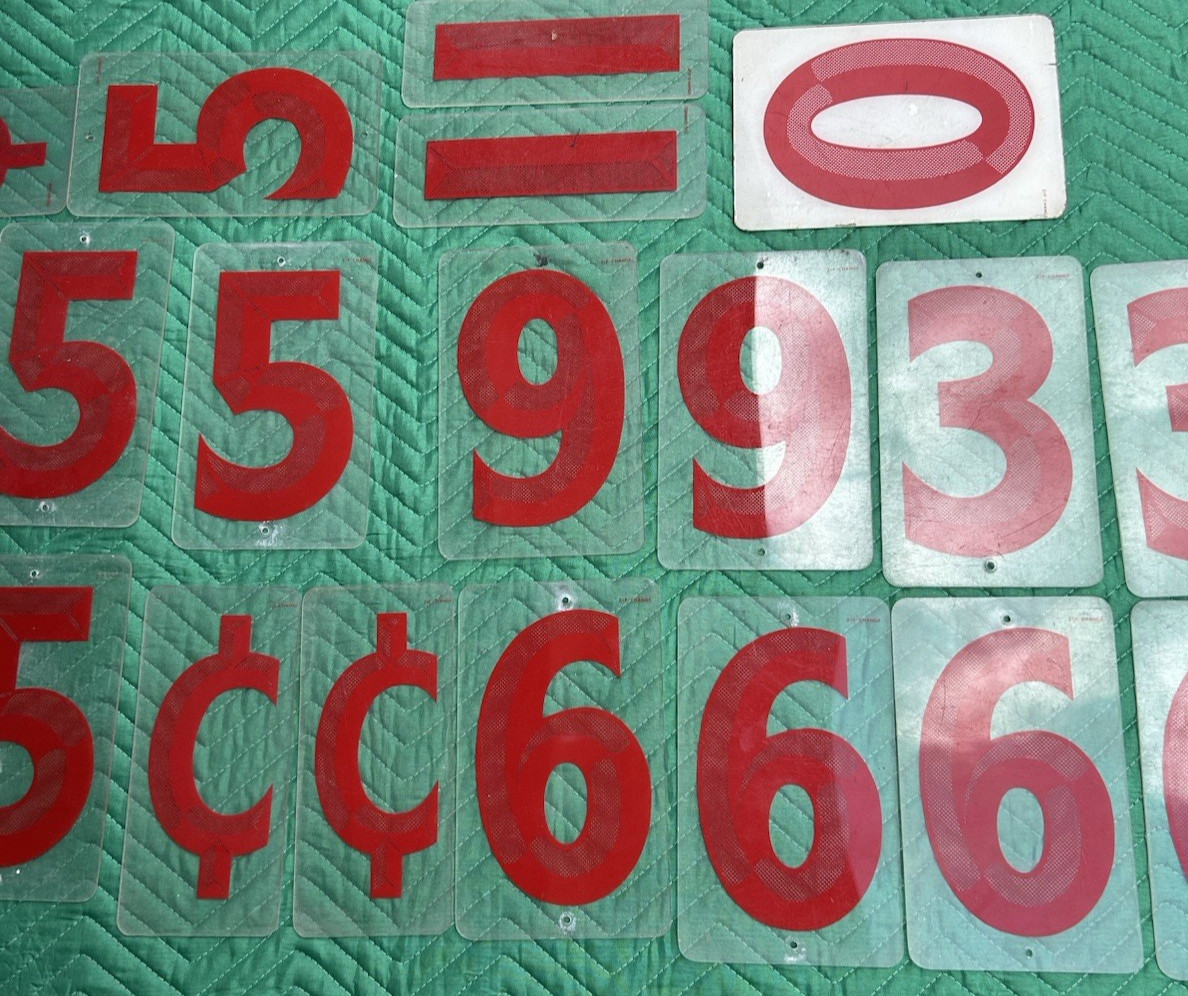 Lot of 68 8″ Zip Marquee Zip-A-Tone Sign Board Letters Numbers Rigid 10″ Back
