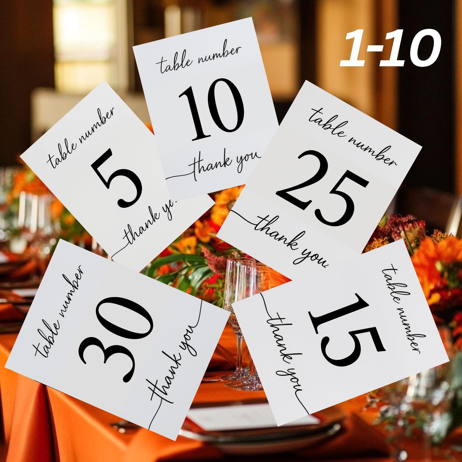 Wedding Table Numbers 110 DoubleSided Premium Cardstock Signs Receptions