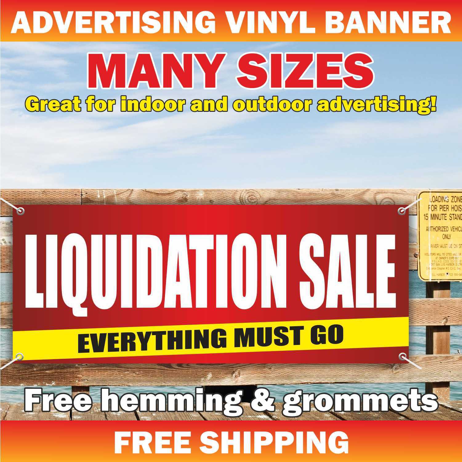 LIQUIDATION SALE EVERYTHING MUST GO Advertising Banner Vinyl Mesh Sign Discount