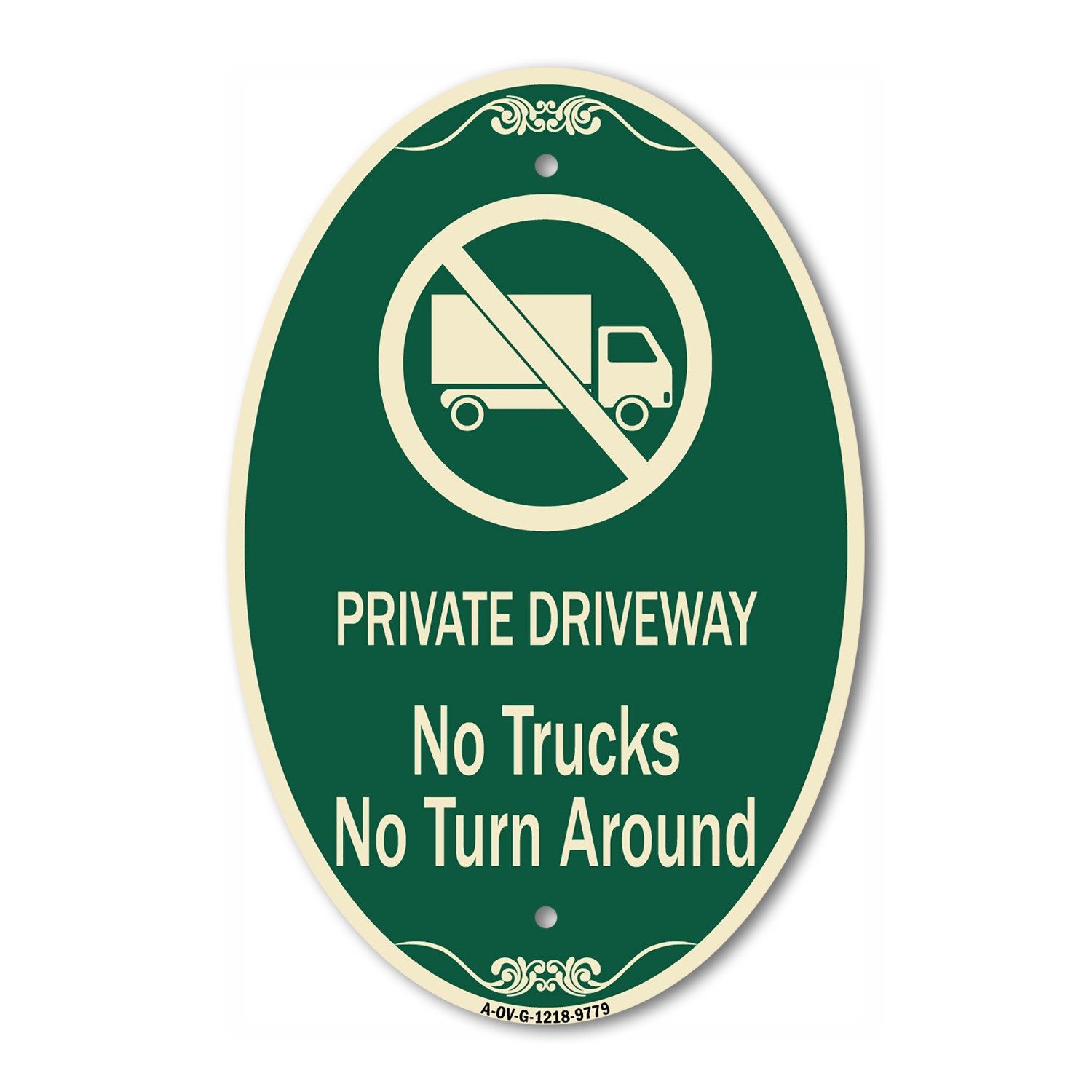 Designer Series Oval – Private Driveway. No Trucks No Turnaround